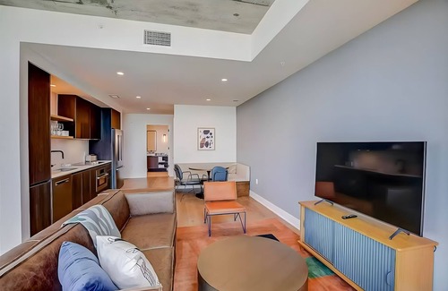 Downtown Austin House | 2 Luxury Condos, 1 Block from Rainey St | New High Rise w/Rooftop Pool & Gym