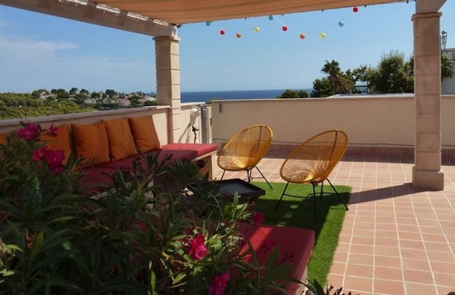 Cala Anguila-Cala Mendia Apartment | 200 m from the beach - apartment with large Roof terrace, 3 bedrooms + sea views