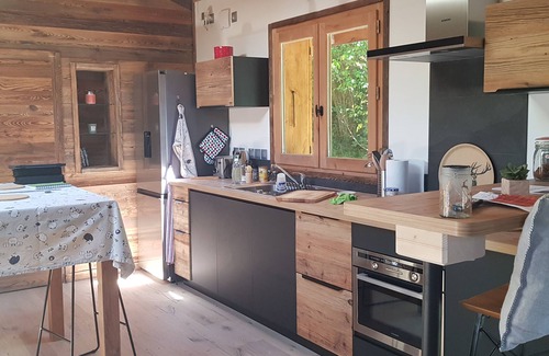 Passy Apartment | Amazing, garden level, terrace, sleeps 2, Nordic bath, Mont Blanc view