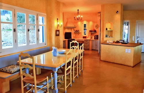 Paleopolis Villa | Andros Cyclades, private tennis & basketball courts,horses for riding