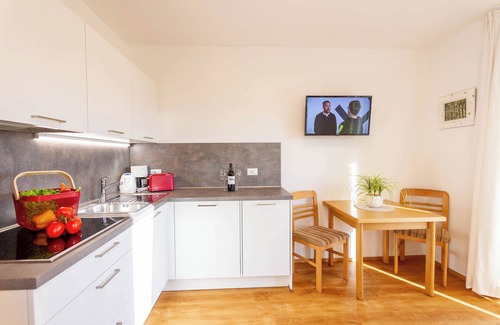 Castelrotto Apartment | Apartment “Haus Lohengrin - Ferienwohnung 1” with Mountain View