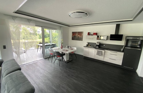 Saaldorf Condo | Apartments -Saaldorf WG 5 with balcony and view of the reservoir