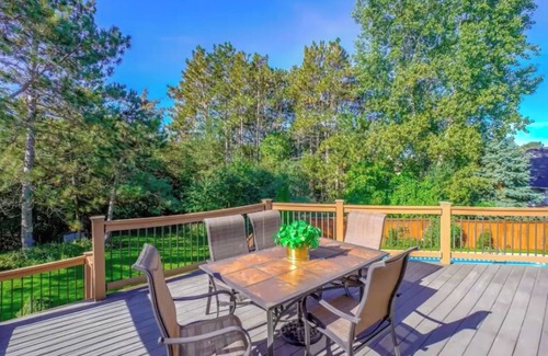 Hudson House | Basement in home with pool, bar and two Hot Tubs