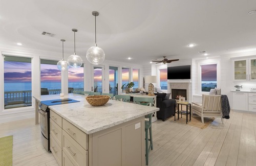 Crystal Beach House | Beachfront + Pool: Fire Pit-Fenced Yard