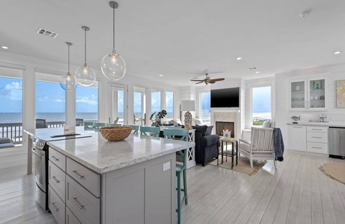 Crystal Beach House | Beachfront + Pool: Fire Pit-Fenced Yard