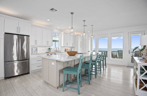 Crystal Beach House | Beachfront + Pool: Fire Pit-Fenced Yard