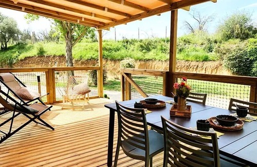 Mirepeisset House | Campsite Le Val de Cesse * - Mobile home PREMIUM 30m2 - 2 bedrooms - TV - dishwasher - air conditioning - covered terrace - 4 people