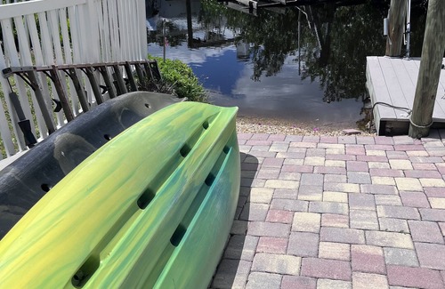 Biggar RV Rental | Canal Kayaking RV pad with 30 or 50 amp hookups for YOUR RV. Close to beach