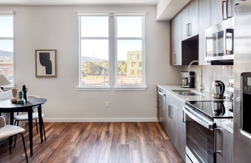 Transit Village Apartment | Charming Boulder 1BR w/ Pool, W/D & Spa, nr Google Campus, by Blueground