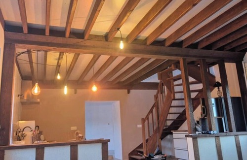 Carelles House | Charming farmhouse with exposed beams, fireplace and grounds not overlooked