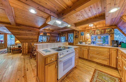 Rhododendron Cabin | Classic waterfront A-frame w/a full kitchen & large deck - close to skiing