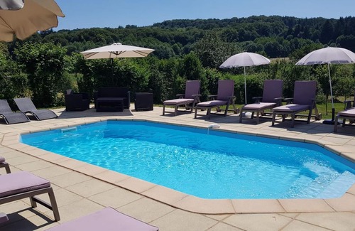 Janaillat House | Country House 'Meadow View - Grande Gîtes' with Private Pool, Private Terrace and Wi-Fi