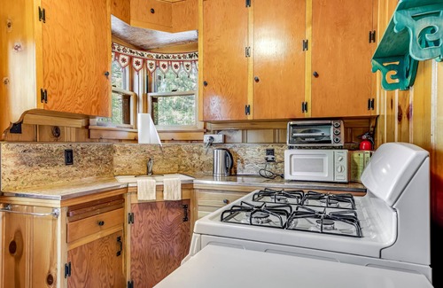 Idyllwild Cabin | Cozy dog friendly cabin w/large deck, original rock fireplace & loft bedroom