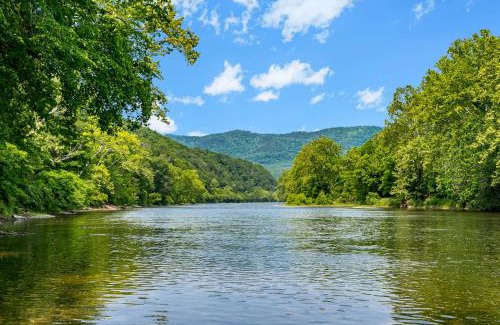 Rileyville Apartment | Cute Riverside Cabin w Hot Tub Fire Pit & Kayaks