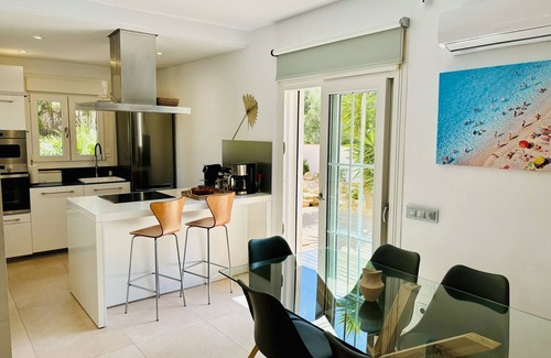 Badia Gran Villa | Design Villa Bahia Azul, roof terrace with panoramic sea view, nice garden, pool