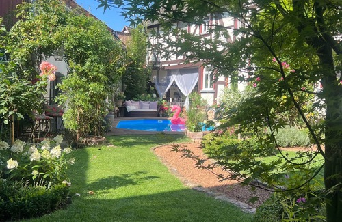 Lich Villa | Dream half-timbered house with private heated pool, garden and sauna - Last Minute