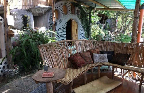 San Marcos La Laguna House | Earthship 3-level apt., portside, connected to an outdoor kitchen with a view.