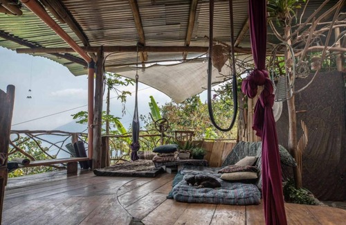 San Marcos La Laguna House | Earthship 3-level apt., portside, connected to an outdoor kitchen with a view.