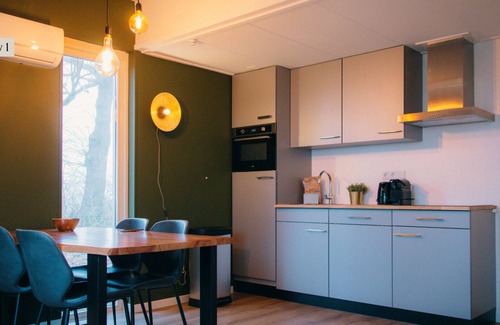 Nieuw Heeten House | Enjoy comfort and nature in the IJssel Comfort Plus bungalow for 4 persons at Vakantiepark de Sallandshoeve, with modern amenities and a peaceful setting.