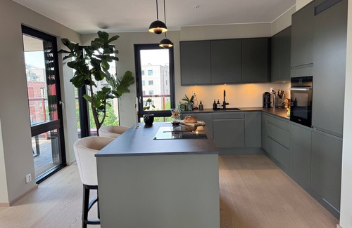 Gamle Oslo Apartment | Exclusive Oslo Penthouse – 70m² Rooftop, Fireplace & Parking