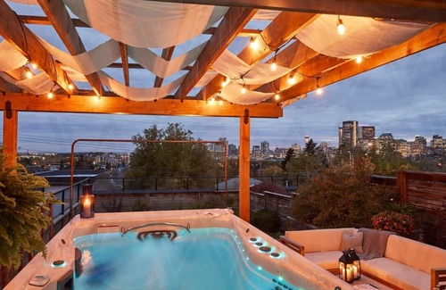 Bridgeland House | Gorgeous Skyline and Mountain View Property Refreshing Swim Spa Pool and Hot Tub