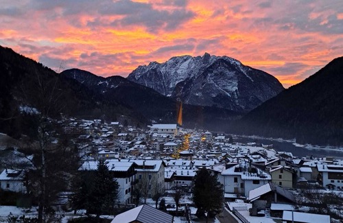 Auronzo di Cadore Apartment | Gorgeous wooden attic room with wonderful view of Lake Auronzo