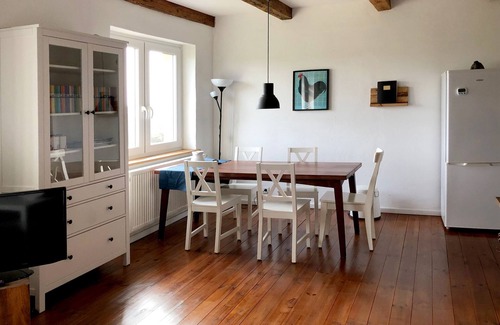 Havelsee Apartment | Historic courtyard on the water with private jetty and boat