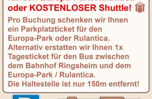 Ringsheim Hotel | Hotel SunParc - SHUTTLE zum Europa-Park Rust 4km & Rulantica 2km