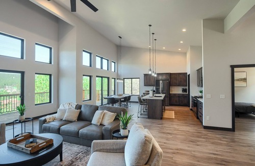 Sturgis Cabin | Incredible Views from Multi-Level Deck, Paved Roads, Hot Tub, Spacious Home!