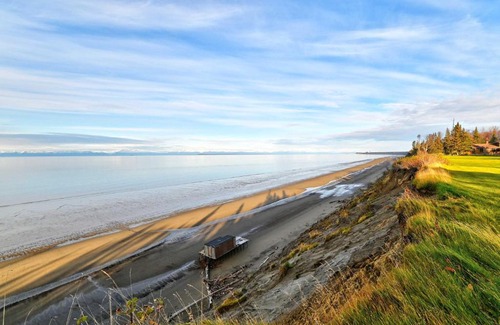 Salamatof House | Kenai Vacation Rental with Volcano Views and Decks!