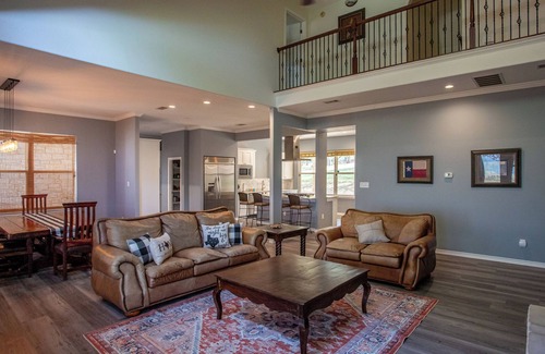 Burnet House | Lakefront 6BR Retreat w Dock & Game Room