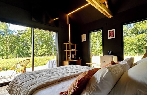 Valliquerville Cabin | Le Chêne, wooden lodge with private Nordic bath