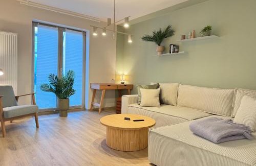 Braunschweig City Center Apartment | LIGHTPLACE Design Boxspring Balkon 2 Smart TV Innenstadt