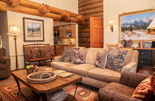Keystone House | Luxury Custom Log Cabin Retreat in Keystone/Large Private Patio