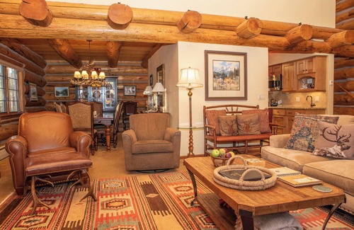 Keystone House | Luxury Custom Log Cabin Retreat in Keystone/Large Private Patio
