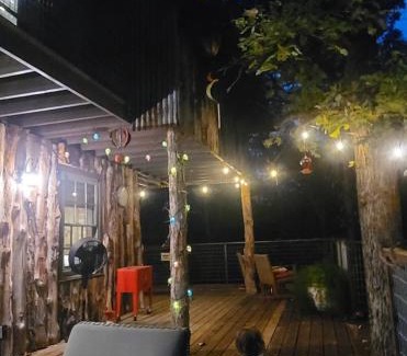 Dennis Ski Chalet | "Magical Treehouse" w spiral slide off the deck 350 acres on the Brazos River! Tubing! Petting Zoo!