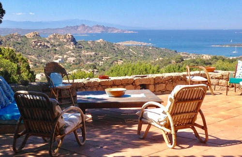Liscia di Vacca Villa | Magical view from villa and pool over Costa Smeralda sea and islands