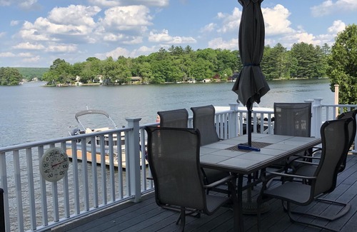 Webster House | Modern home on Webster Lake with water access & spectacular views