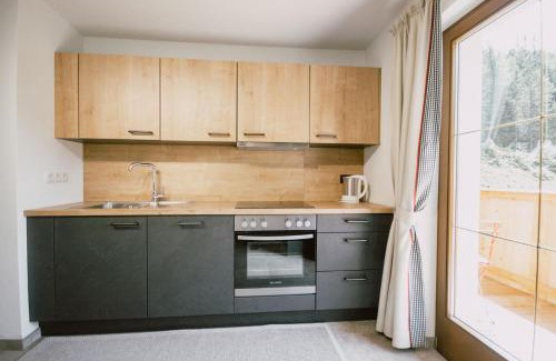 Schmirn Apartment | Nedererhof - Zimmer Enzian mit Gemeinschaftsküche