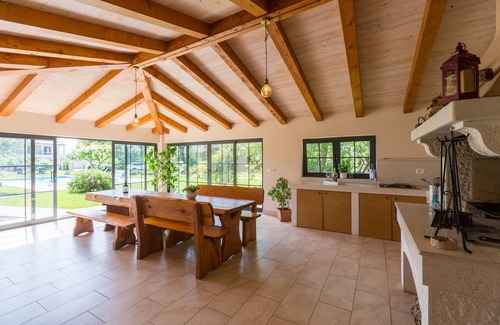 Susnjici Apartment | Picturesque flat with pool, outdoor kitchen, BBQ, sunbeds, children's swing