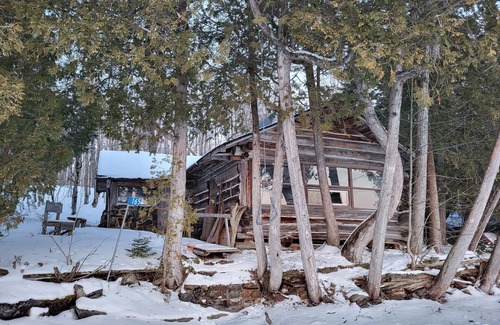 Limerick Cottage | Private water (boat) access, rustic offgrid log cabin on class five lake.