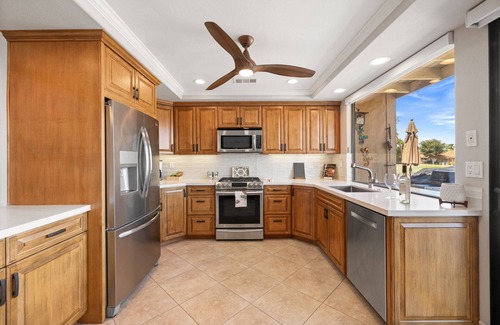 Palm Desert Condo | Relaxed Luxury in Monterey Country Club, 2BR + Office, Golf Course Views