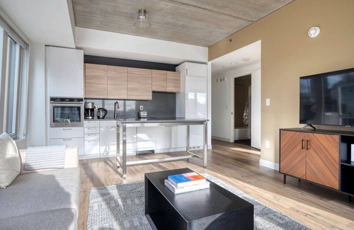 West Fens Apartment | Roomy Fenway 2BR w/W/D, Roof & Gym, nr Fenway Park, by Blueground