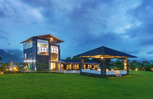 Khalapur Villa | SaffronStays Sundowner by the Lake, Karjat - party-perfect pool villa with rain dance and cricket turf