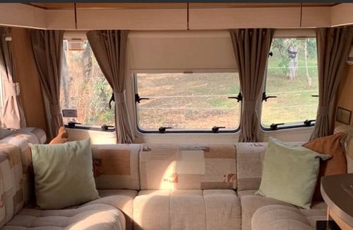 Whakatiwai House | Seabird Coast Retreat - Modern caravan located in orchard on waterfront property