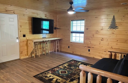 Lejunior Cabin | Secluded Cabin with a mountain view, hot tub, full kitchen, and living room.