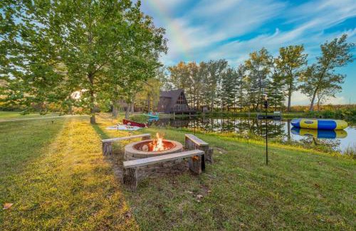 Penfield Ski Chalet | Secluded Waterfront A-Frame Cabin w/Pvt Lake