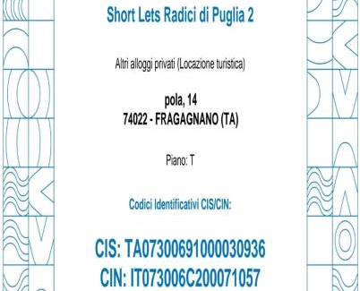 Fragagnano Apartment | SHORT LETS Radici di Puglia