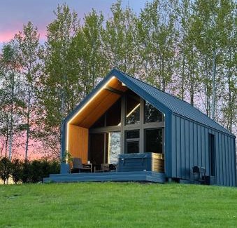 Madona Villa | Sniegi design cabin with included sauna and jacuzzi