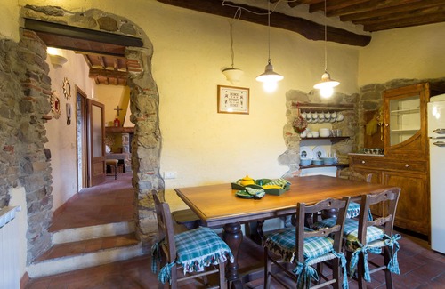 Boveglio Apartment | Stone Rustico with garden in an ancient village in Tuscany. View on ancient Pieve